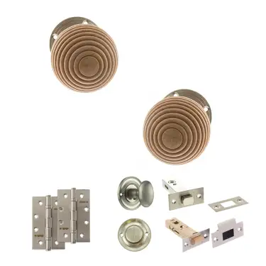 Click Here To Enlarge This Photo Of Atlantic - OE57RMKSN Old English Bridlington Door Knob Pack - Satin Nickel