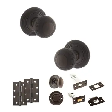 Click Here To Enlarge This Photo Of Atlantic - OE50RMKUDB Old English Ripon Door Knob Pack - Urban Dark Bronze