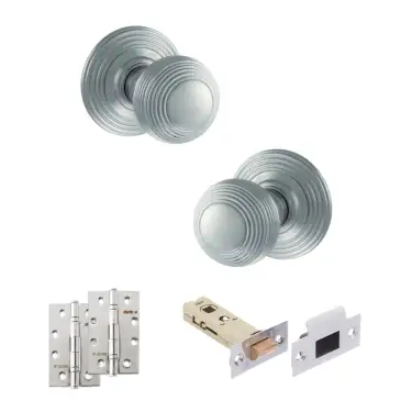 Click Here To Enlarge This Photo Of Atlantic - OE50RMKSC Old English Ripon Door Knob Pack - Satin Chrome