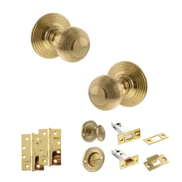 Click Here To Enlarge This Photo Of Atlantic - OE50RMKRB Old English Ripon Door Knob Pack - Raw Brass