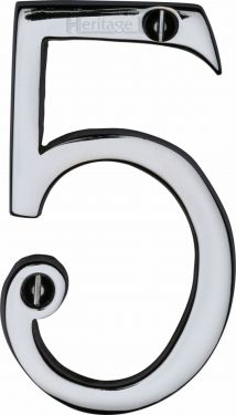 Click Here To Enlarge This Photo Of C1560 5-PC Heritage Brass Numeral 5 Face Fix 76mm &lpar;3"&rpar; Polished Chrome Finish