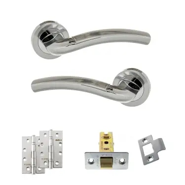 Click Here To Enlarge This Photo Of Atlantic - ECO50SCPC Eco Crest Door Handle Pack - Satin Chrome&sol;Polished Chrome
