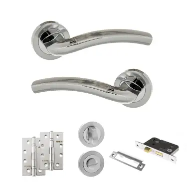 Click Here To Enlarge This Photo Of Atlantic - ECO50SCPC Eco Crest Door Handle Pack - Satin Chrome&sol;Polished Chrome