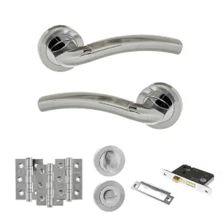 Atlantic - ECO50SCPC Eco Crest Door Handle Pack - Satin Chrome&sol;Polished Chrome