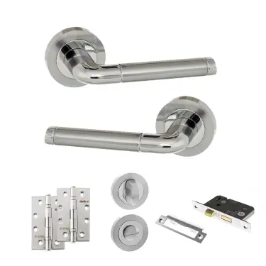 Click Here To Enlarge This Photo Of Atlantic - ECO40SCPC Eco Ocean Door Handle Pack - Satin Chrome&sol;Polished Chrome