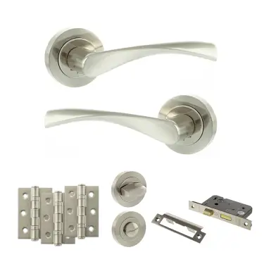 Click Here To Enlarge This Photo Of Atlantic - ECO20SNNP Eco Aqua Door Handle Pack - Satin Nickel&sol;Nickel Plate
