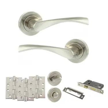 Click Here To Enlarge This Photo Of Atlantic - ECO20SNNP Eco Aqua Door Handle Pack - Satin Nickel&sol;Nickel Plate