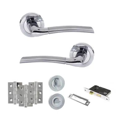 Click Here To Enlarge This Photo Of Atlantic - ECO10SCPC Eco Swell Door Handle Pack - Satin Chrome&sol;Polished Chrome