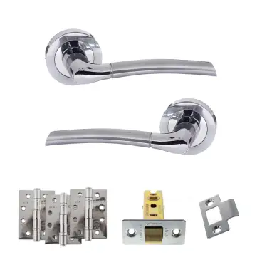 Click Here To Enlarge This Photo Of Atlantic - ECO10SCPC Eco Swell Door Handle Pack - Satin Chrome&sol;Polished Chrome