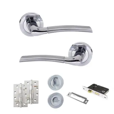 Click Here To Enlarge This Photo Of Atlantic - ECO10SCPC Eco Swell Door Handle Pack - Satin Chrome&sol;Polished Chrome
