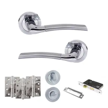 Click Here To Enlarge This Photo Of Atlantic - ECO10SCPC Eco Swell Door Handle Pack - Satin Chrome&sol;Polished Chrome
