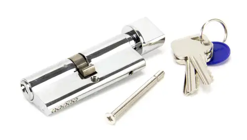Click Here To Enlarge This Photo Of 91872 From The Anvil Polished Chrome 40&sol;40 Euro Profile Cylinder & Turn