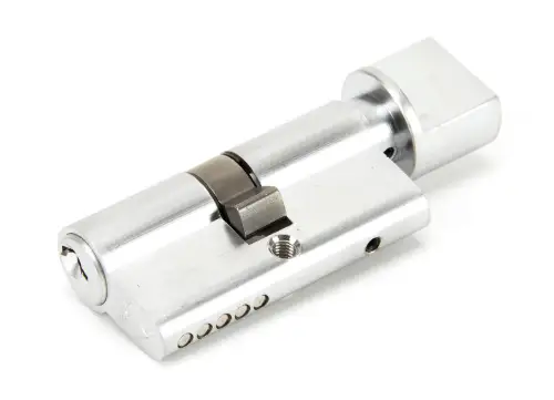 Click Here To Enlarge This Photo Of 91866 From The Anvil Satin Chrome 30&sol;30 Euro Profile Cylinder & Turn