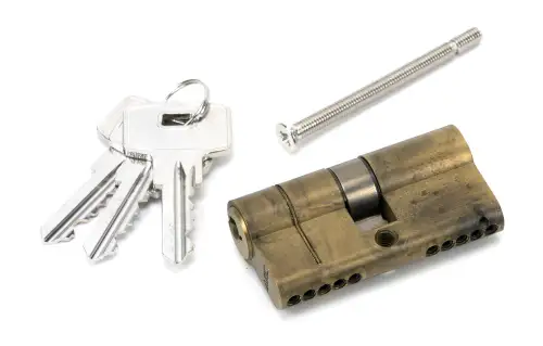 Click Here To Enlarge This Photo Of 45803 From The Anvil Aged Brass 30&sol;30 5pin Euro Profile Double Cylinder