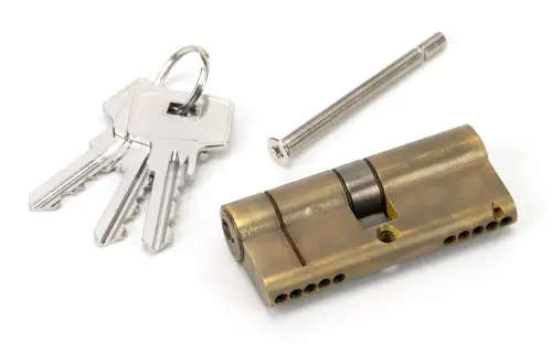 Click Here To Enlarge This Photo Of 45807 From The Anvil Aged Brass 35&sol;35 5pin Euro Profile Double Cylinder