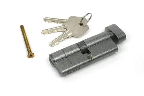 Click Here To Enlarge This Photo Of 45850 From The Anvil Pewter 40&sol;40 5pin Euro Profile Cylinder & Turn