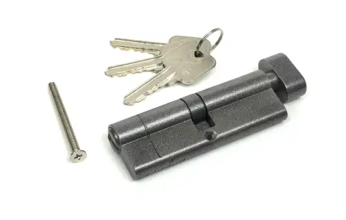 Click Here To Enlarge This Photo Of 45862 From The Anvil Pewter 45&sol;45 5pin Euro Profile Cylinder & Turn