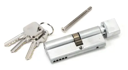 Click Here To Enlarge This Photo Of 46262 From The Anvil Satin Chrome 35T&sol;45 5pin Euro Profile Cylinder & Turn