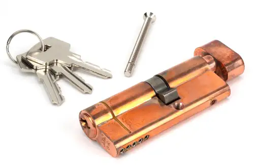 Click Here To Enlarge This Photo Of 45853 From The Anvil Polished Bronze 35T&sol;45 5pin Euro Profile Cylinder & Turn
