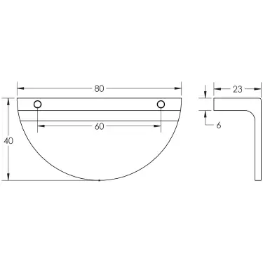 Click Here To Enlarge This Photo Of BUR610DB - Frelan Hardware Burlington 80mm Dark Bronze Half Moon Cabinet Handle