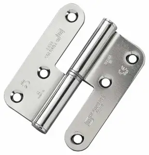 H105-LR-BZP Royde & Tucker 98mm x 82mm x 3mm Grade 11 Hi-Load Journal Support Lift Off Butt Hinge &lpar;Left Hand&rpar; Bright Zinc Plated