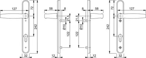 Click Here To Enlarge This Photo Of 1530&sol;3831N HOPPE Atlanta 92mm UPVC Lever Door Handles on Narrow Backplate &lpar;122mm c&sol;c&rpar; - White &lpar;3628274&rpar;