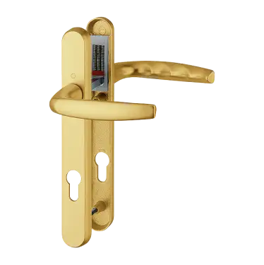 Click Here To Enlarge This Photo Of 1530&sol;3831N HOPPE Atlanta 92mm UPVC Lever Door Handles on Narrow Backplate &lpar;122mm c&sol;c&rpar; - Gold &lpar;3628258&rpar;