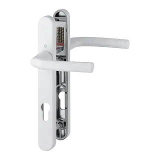 1117&sol;3811N HOPPE Birmingham 92mm UPVC Lever Door Handles on Narrow Backplate &lpar;122mm c&sol;c&rpar; - White &lpar;3627095&rpar;