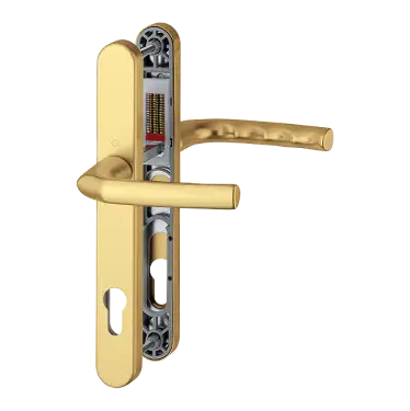 Click Here To Enlarge This Photo Of 1117&sol;3810N HOPPE Birmingham 92mm UPVC Lever Door Handles on Narrow Backplate &lpar;215mm c&sol;c&rpar; - Gold &lpar;3626578&rpar;