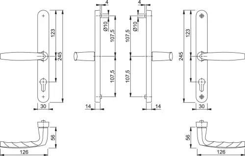 Click Here To Enlarge This Photo Of 1715&sol;3840N HOPPE Brugge 68mm UPVC Lever Door Handles on Narrow Backplate &lpar;215mm c&sol;c&rpar; - Gold &lpar;1926930&rpar;