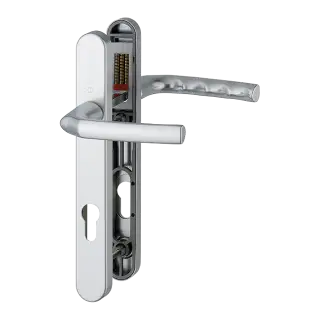 1117&sol;3811N HOPPE Birmingham 92mm UPVC Lever Door Handles on Narrow Backplate &lpar;122mm c&sol;c&rpar; - Silver &lpar;3627028&rpar;