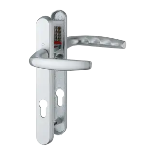 1530&sol;3831N HOPPE Atlanta 92mm UPVC Lever Door Handles on Narrow Backplate &lpar;122mm c&sol;c&rpar; - Silver &lpar;3628215&rpar;