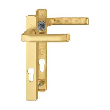 Click Here To Enlarge This Photo Of 113&sol;366M HOPPE London 92mm UPVC Lever Door Handles on Narrow Backplate &lpar;122mm c&sol;c&rpar; - Gold &lpar;618606&rpar;