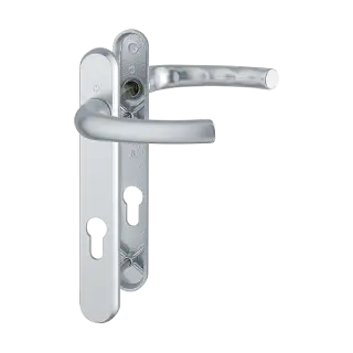 1710RH&sol;3370N&sol;3360N HOPPE Tokyo 92mm UPVC Lever Door Handles on Narrow Backplate &lpar;122mm c&sol;c&rpar; - Silver &lpar;2758149&rpar;