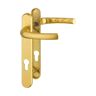 1710RH&sol;3370N&sol;3360N HOPPE Tokyo 92mm UPVC Lever Door Handles on Narrow Backplate &lpar;122mm c&sol;c&rpar; - Gold &lpar;2758288&rpar;