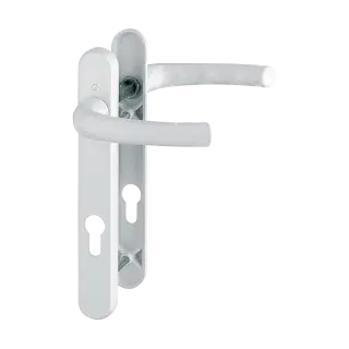 1710RH&sol;3370N&sol;3360N HOPPE Tokyo 92mm UPVC Lever Door Handles on Narrow Backplate &lpar;122mm c&sol;c&rpar; - White &lpar;2758405&rpar;