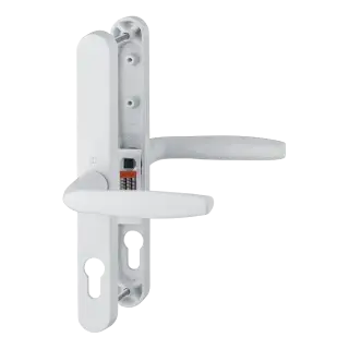 1715&sol;3840N HOPPE Brugge 68mm UPVC Lever Door Handles on Narrow Backplate &lpar;215mm c&sol;c&rpar; - White &lpar;1926956&rpar;