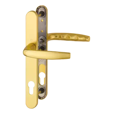 Click Here To Enlarge This Photo Of 1530&sol;3346 HOPPE Atlanta 92mm UPVC Lever Door Handles on Narrow Backplate with 3 Hole Fix - Gold &lpar;2353310&rpar;