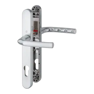 1117&sol;3810N HOPPE Birmingham 92mm UPVC Lever Door Handles on Narrow Backplate &lpar;215mm c&sol;c&rpar; - Polished Chrome &lpar;3626834&rpar;