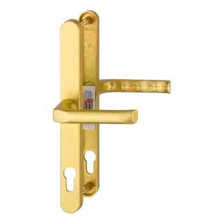 113&sol;3620N HOPPE London 92mm UPVC Lever Door Handles on Narrow Backplate &lpar;240mm c&sol;c&rpar; - Gold &lpar;832040&rpar;
