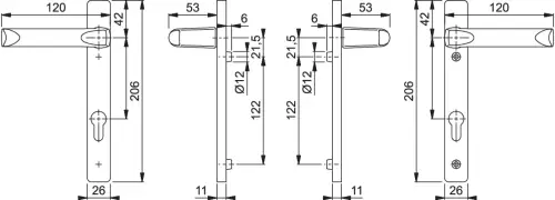 Click Here To Enlarge This Photo Of 113&sol;366M HOPPE London 92mm UPVC Lever Door Handles on Narrow Backplate &lpar;122mm c&sol;c&rpar; - White &lpar;618637&rpar;
