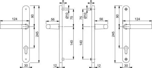 Click Here To Enlarge This Photo Of 1117&sol;3810N HOPPE Birmingham 92mm UPVC Lever Door Handles on Narrow Backplate &lpar;215mm c&sol;c&rpar; - Matt Black &lpar;3626703&rpar;