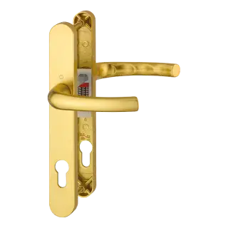 1710RH&sol;3633N&sol;3623N HOPPE Tokyo 92mm UPVC Lever Door Handles on Narrow Backplate &lpar;215mm c&sol;c&rpar; - Gold &lpar;2768689&rpar;