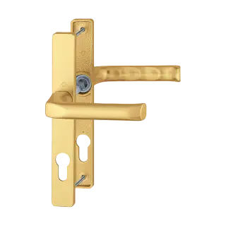 113&sol;200LM HOPPE London 70mm UPVC Lever Door Handles on Narrow Backplate &lpar;180mm c&sol;c&rpar; - Gold &lpar;1729899&rpar;