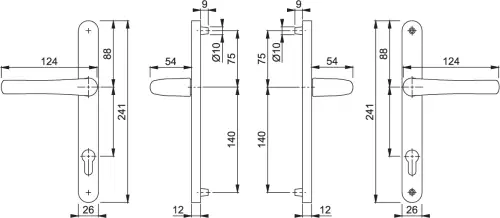 Click Here To Enlarge This Photo Of 1710RH&sol;3623N HOPPE Tokyo 92mm UPVC Lever Door Handles on Narrow Backplate &lpar;215mm c&sol;c&rpar; - Silver &lpar;1992064&rpar;