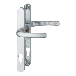 1710RH&sol;3623N HOPPE Tokyo 92mm UPVC Lever Door Handles on Narrow Backplate &lpar;215mm c&sol;c&rpar; - Silver &lpar;1992064&rpar;