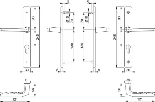 Click Here To Enlarge This Photo Of 117L&sol;2246 HOPPE Frankfurt 70mm UPVC Lever Door Handles on Narrow Backplate &lpar;200mm c&sol;c&rpar; - White &lpar;2398702&rpar;