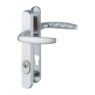 1530&sol;3260N-ZA&sol;3831N HOPPE Atlanta 92mm UPVC TS007 High Security Lever Door Handles on Narrow Backplate &lpar;122mm c&sol;c&rpar; - Silver &lpar;3625701&rpar;