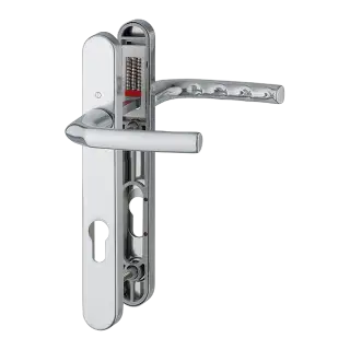 1117&sol;3811N HOPPE Birmingham 92mm UPVC Lever Door Handles on Narrow Backplate &lpar;122mm c&sol;c&rpar; - Polished Chrome &lpar;3627263&rpar;