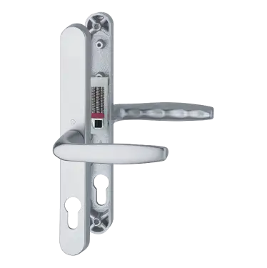 Click Here To Enlarge This Photo Of 1715&sol;3840N HOPPE Brugge 68mm UPVC Lever Door Handles on Narrow Backplate &lpar;215mm c&sol;c&rpar; - Silver &lpar;1926921&rpar;